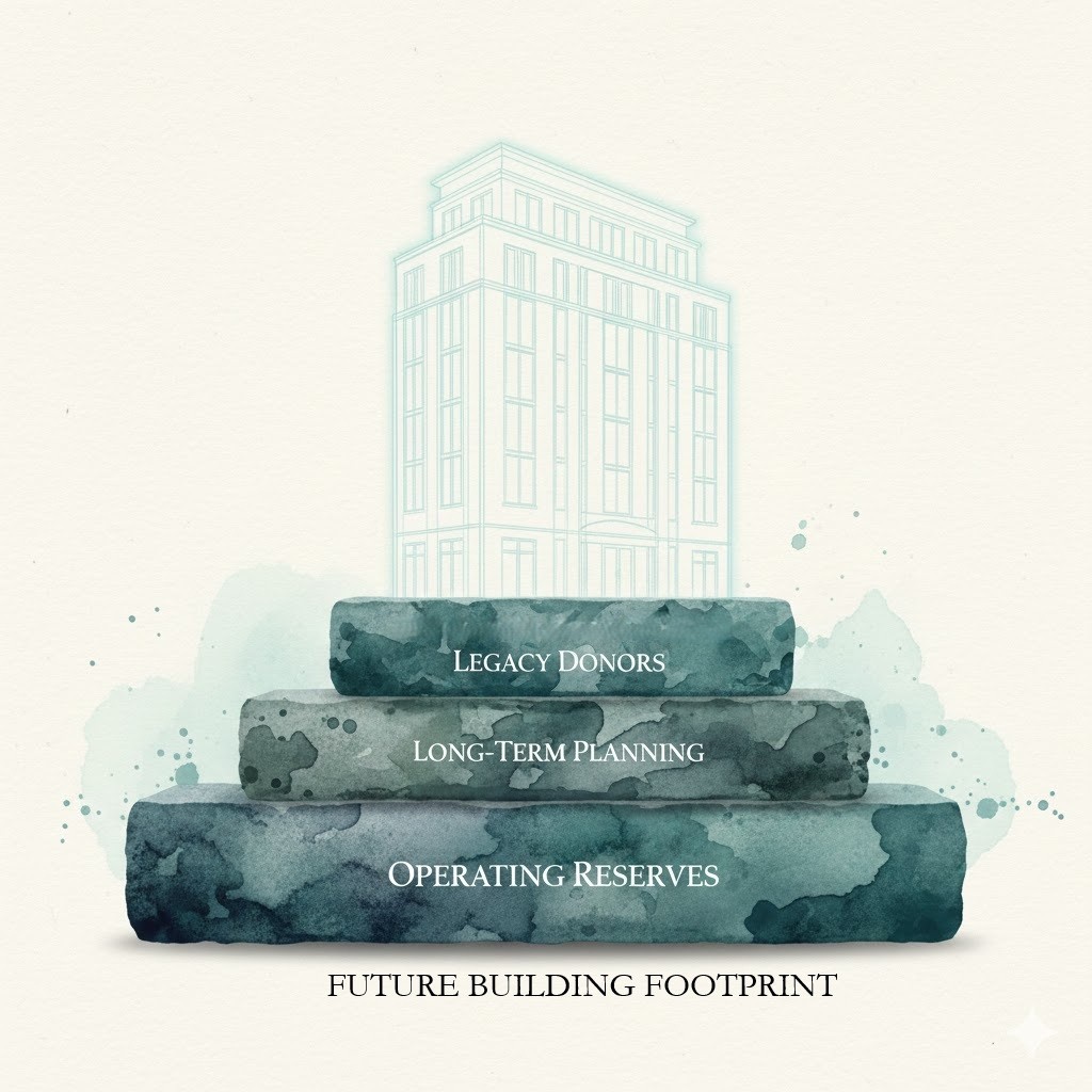 Three building blocks of endowment readiness: Operating Reserves, Long-Term Planning, and Legacy Donors